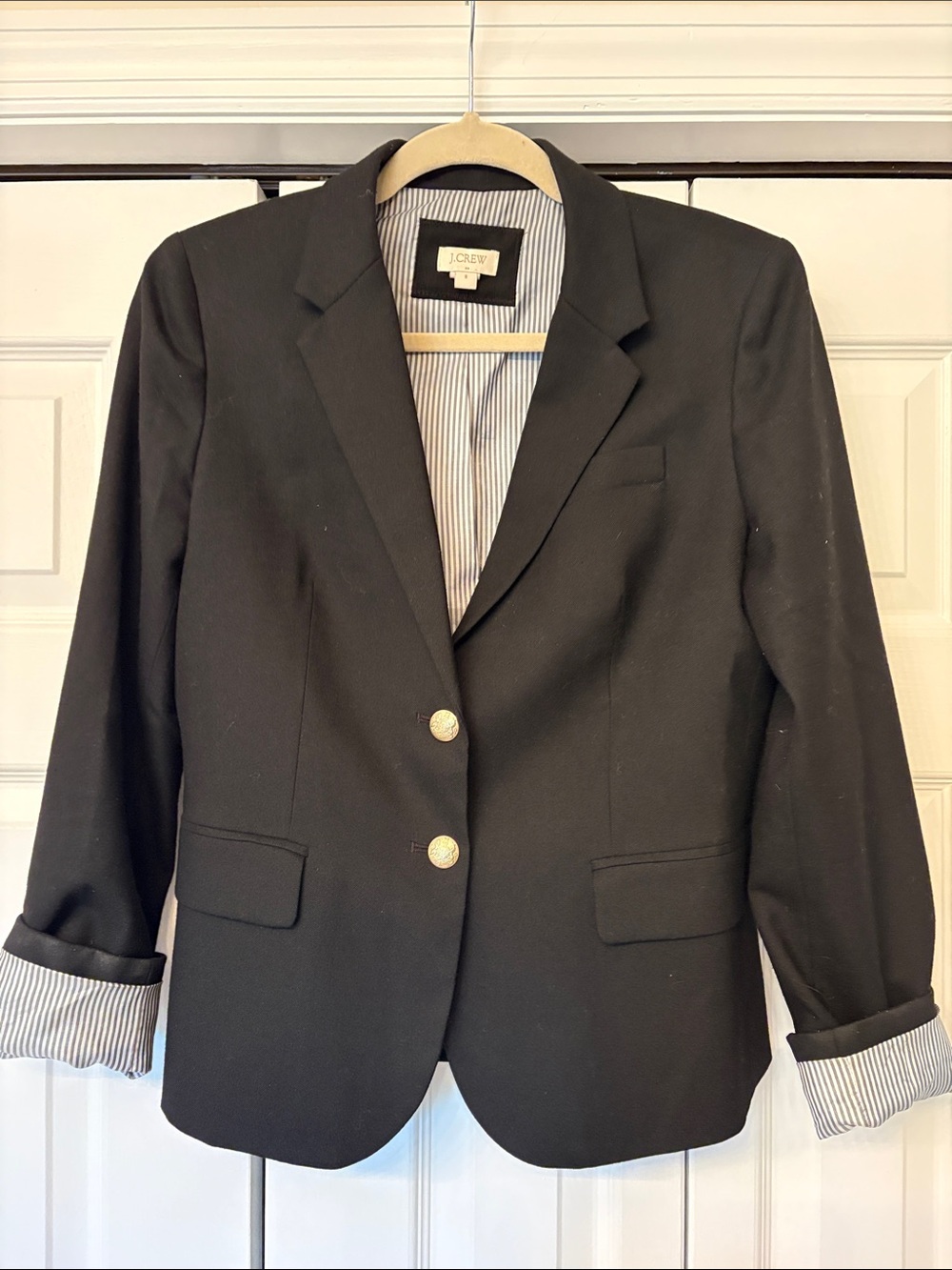 J. Crew Black Tailored Blazer with Gold Buttons - Picture 5 of 8
